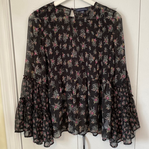 American Eagle Outfitters Tops - American Eagle Outfitters Bohemian Gypsy Babydoll blouse huge bell sleeve